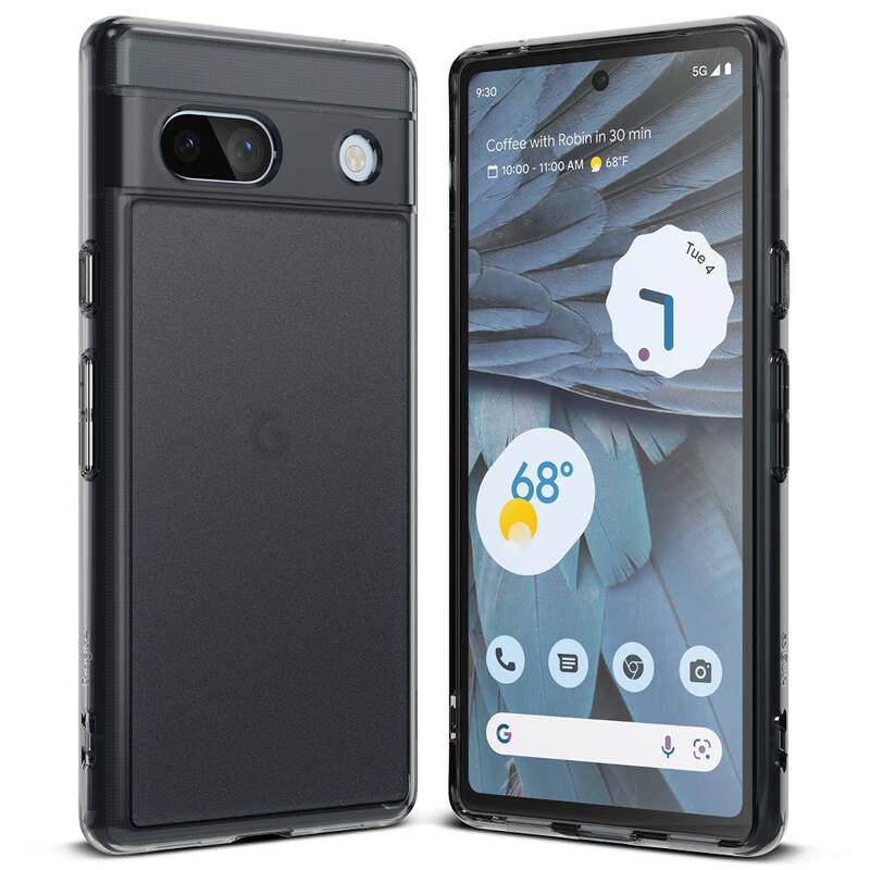 Ringke Fusion Compatible with Google Pixel 7a Case, Translucent Anti Scratch Hard PC Back Shockproof TPU Bumper Protective Phone Cover for Pixel 7a (2023)   Matte Smoke Black